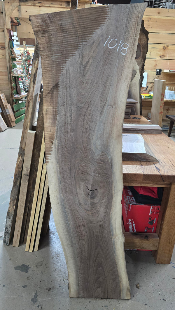 1018 Walnut live edge slab