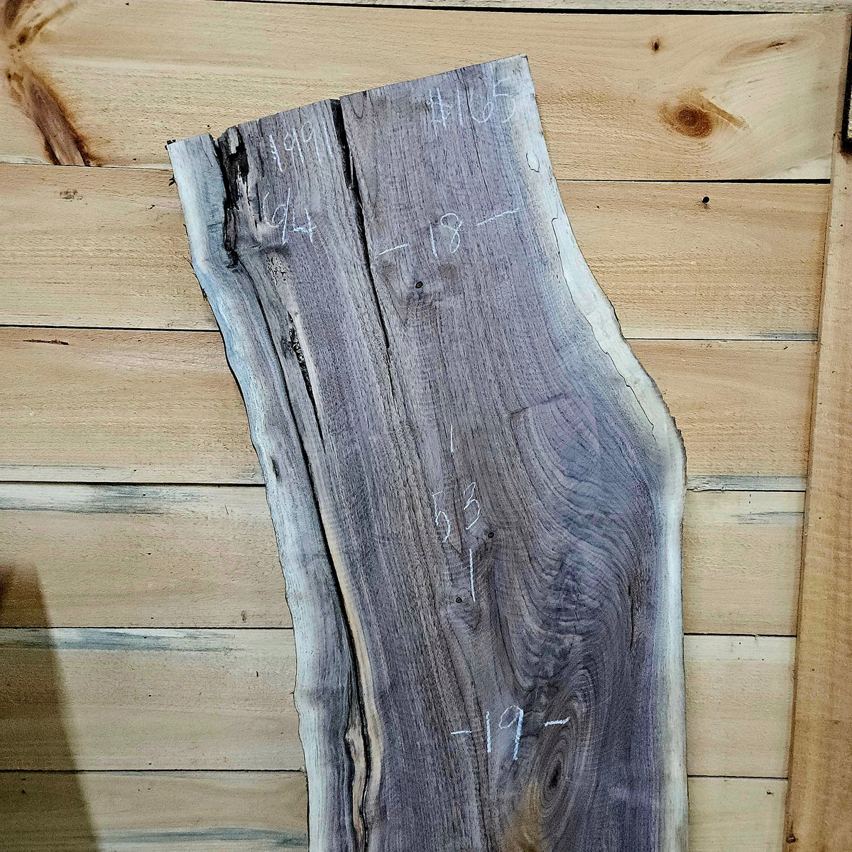 1991 Walnut Live Edge Slab – 53" × 18 - 19" × 6/4"