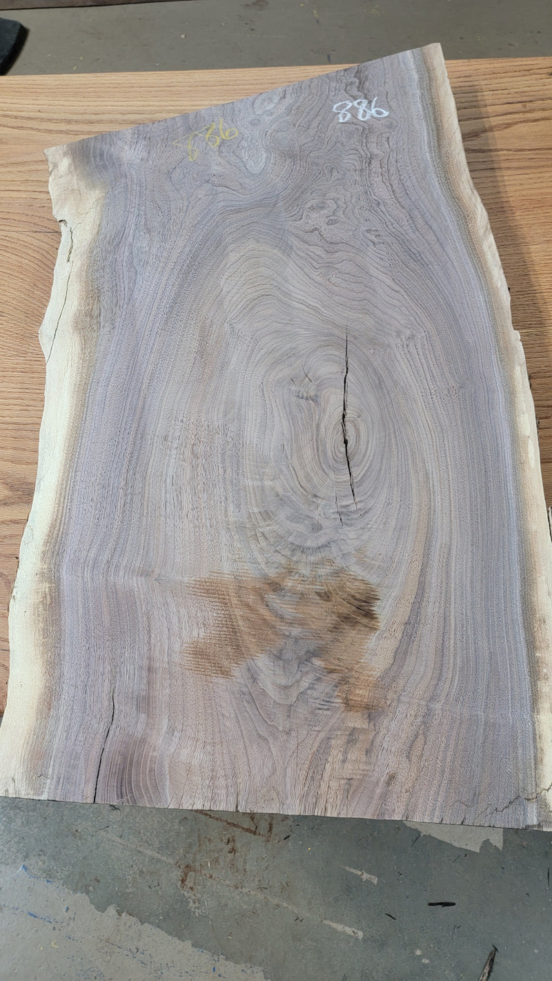 886 Walnut live edge slab