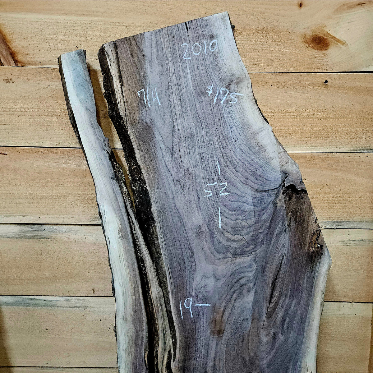 2010 Walnut Live Edge Slab – 52" × 19" × 7/4"