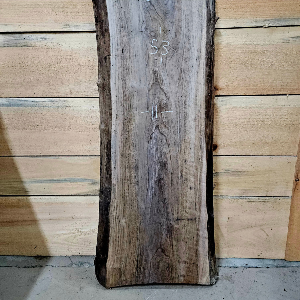 1955 Walnut Live Edge Slab – 53" 10 - 11" × 8/4"