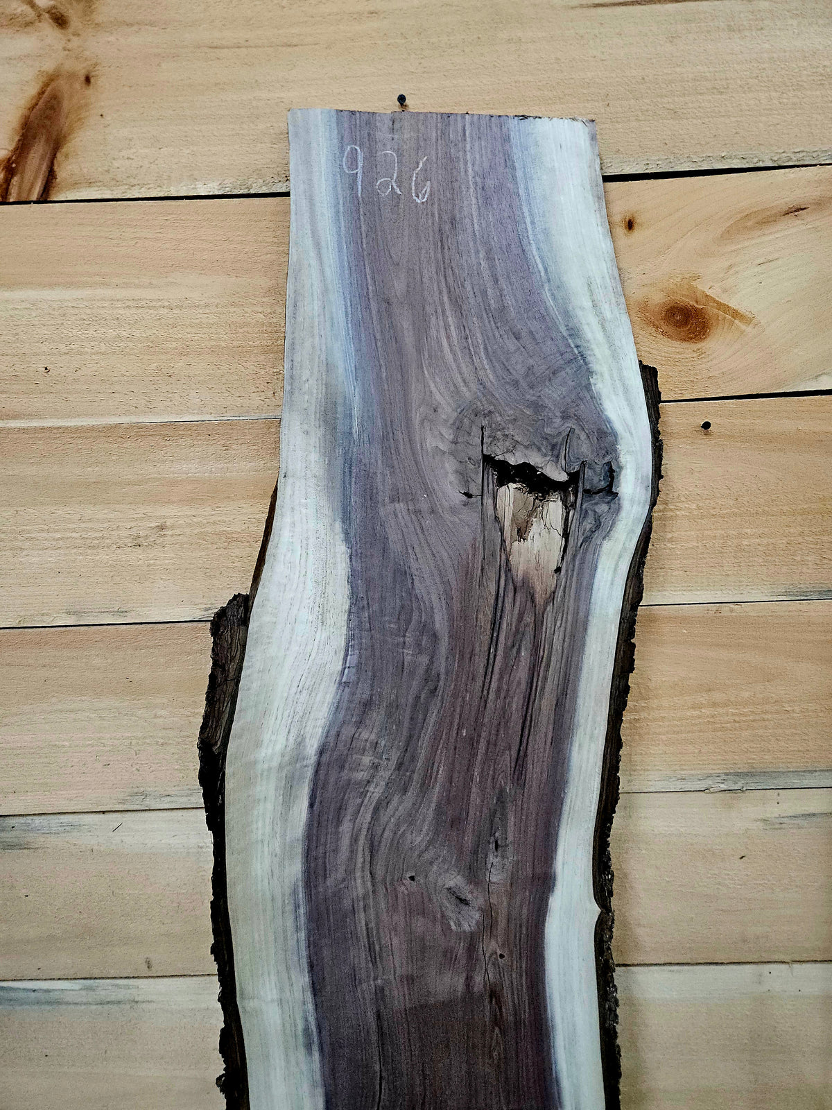 1926 Walnut Live Edge Slab – 59" × 10 - 14" × 4/4" – product image 5