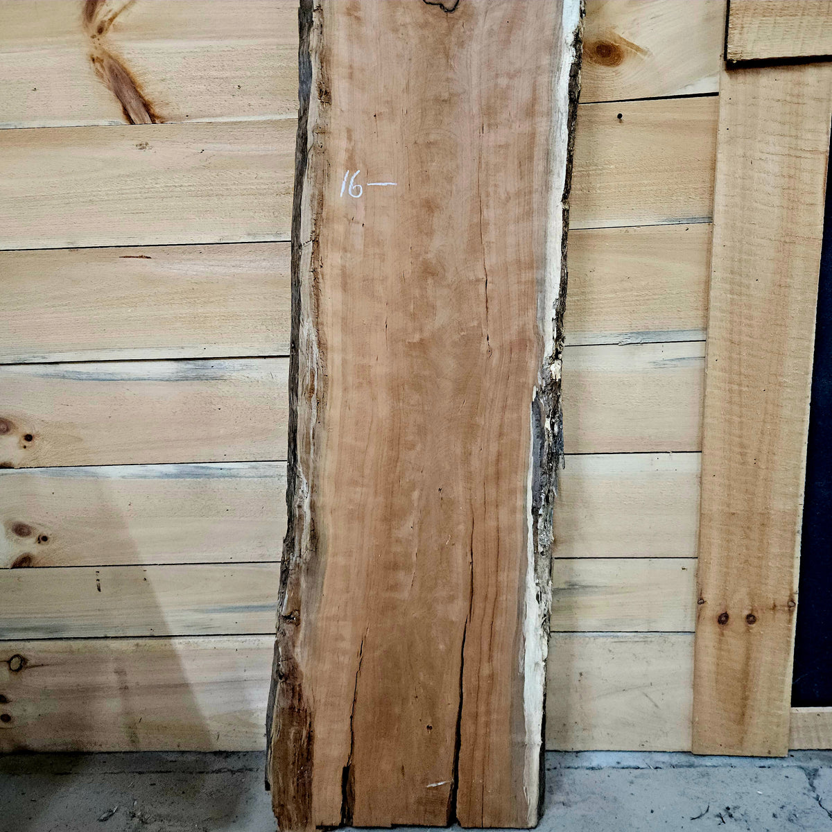 2016 Curly Cherry Live Edge Slab – 83" × 16" × 8/4"