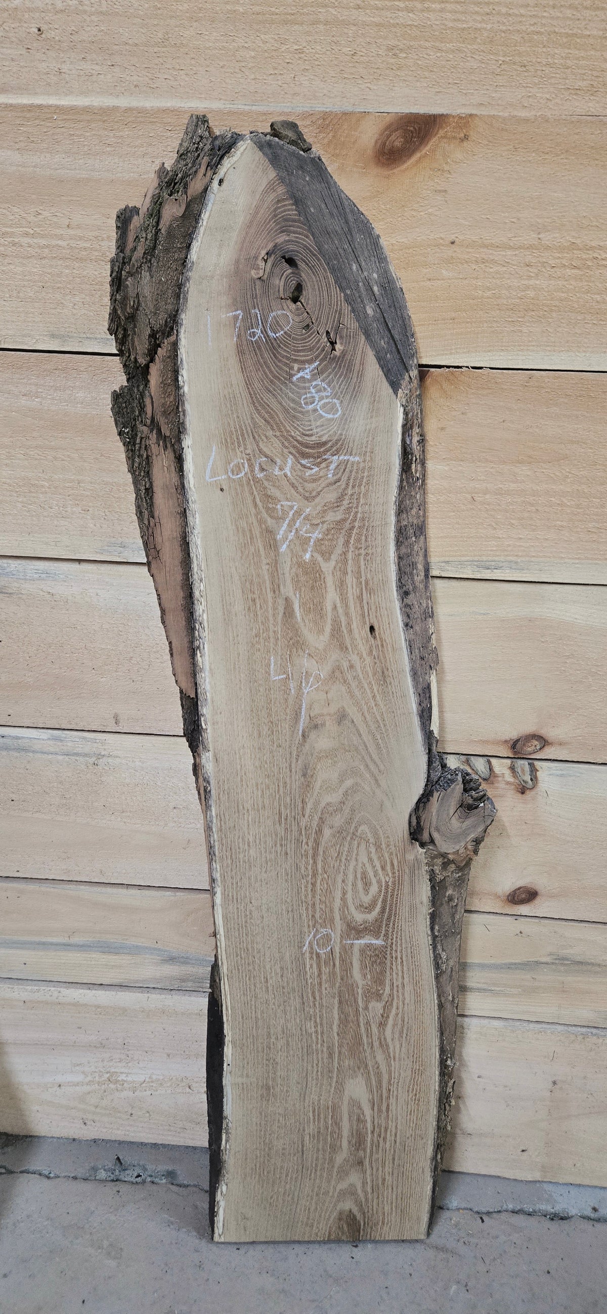 Black Locust live edge slab #1720, view 1