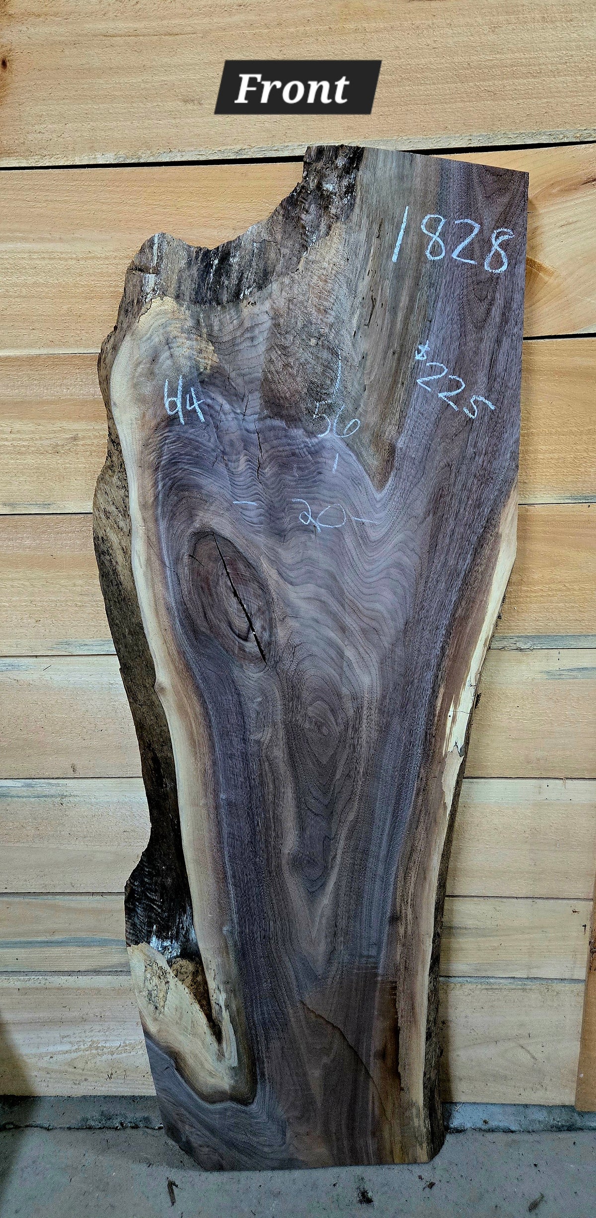 1828 Walnut live edge slab