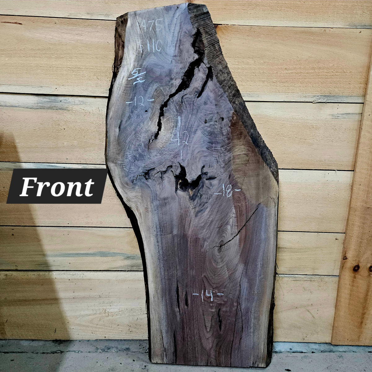 1975 Walnut Live Edge Slab – 42" × 12 - 18" × 6/4"