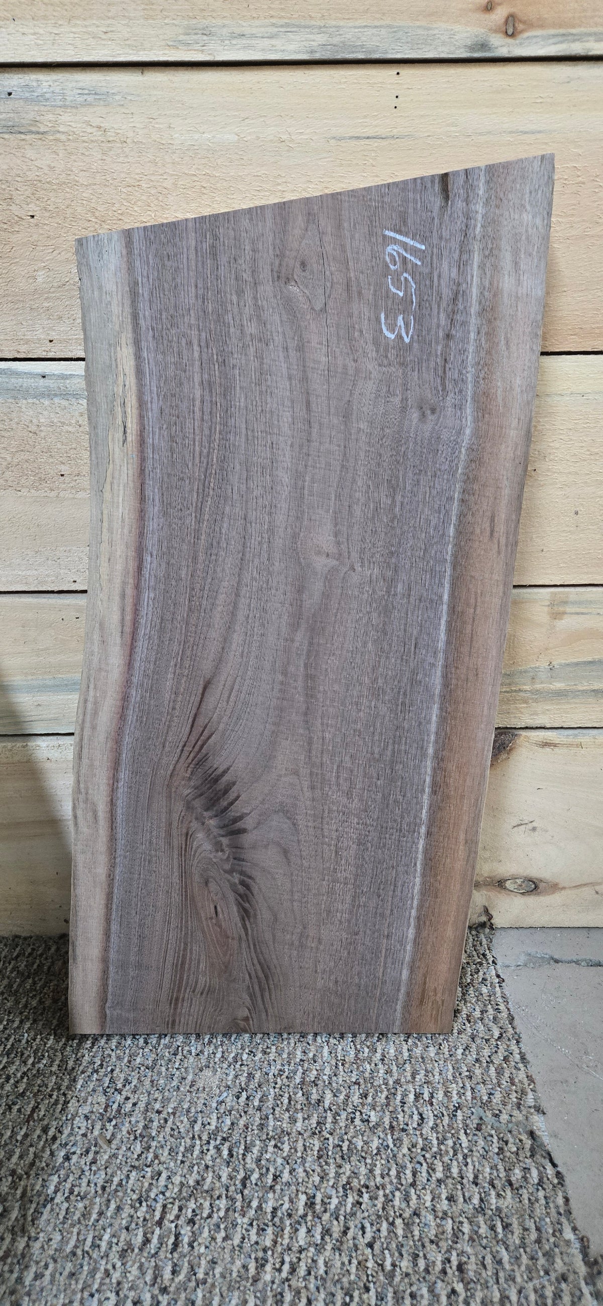 Walnut live edge slab #1653, view 2