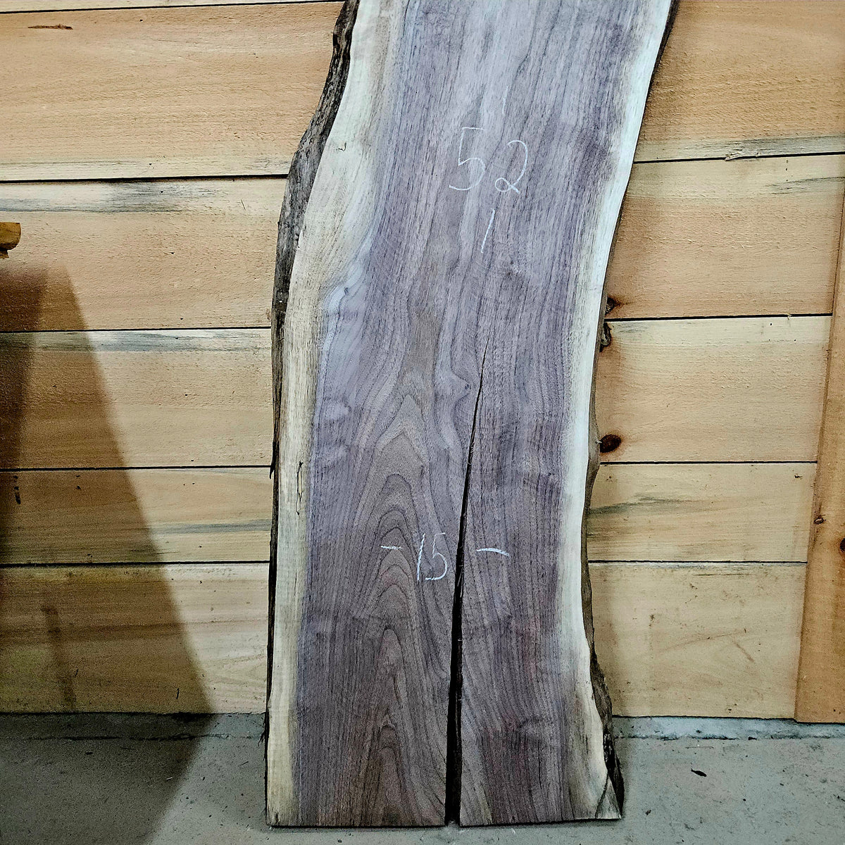 1979 Walnut Live Edge Slab – 52" × 14 - 15" × 7/4"
