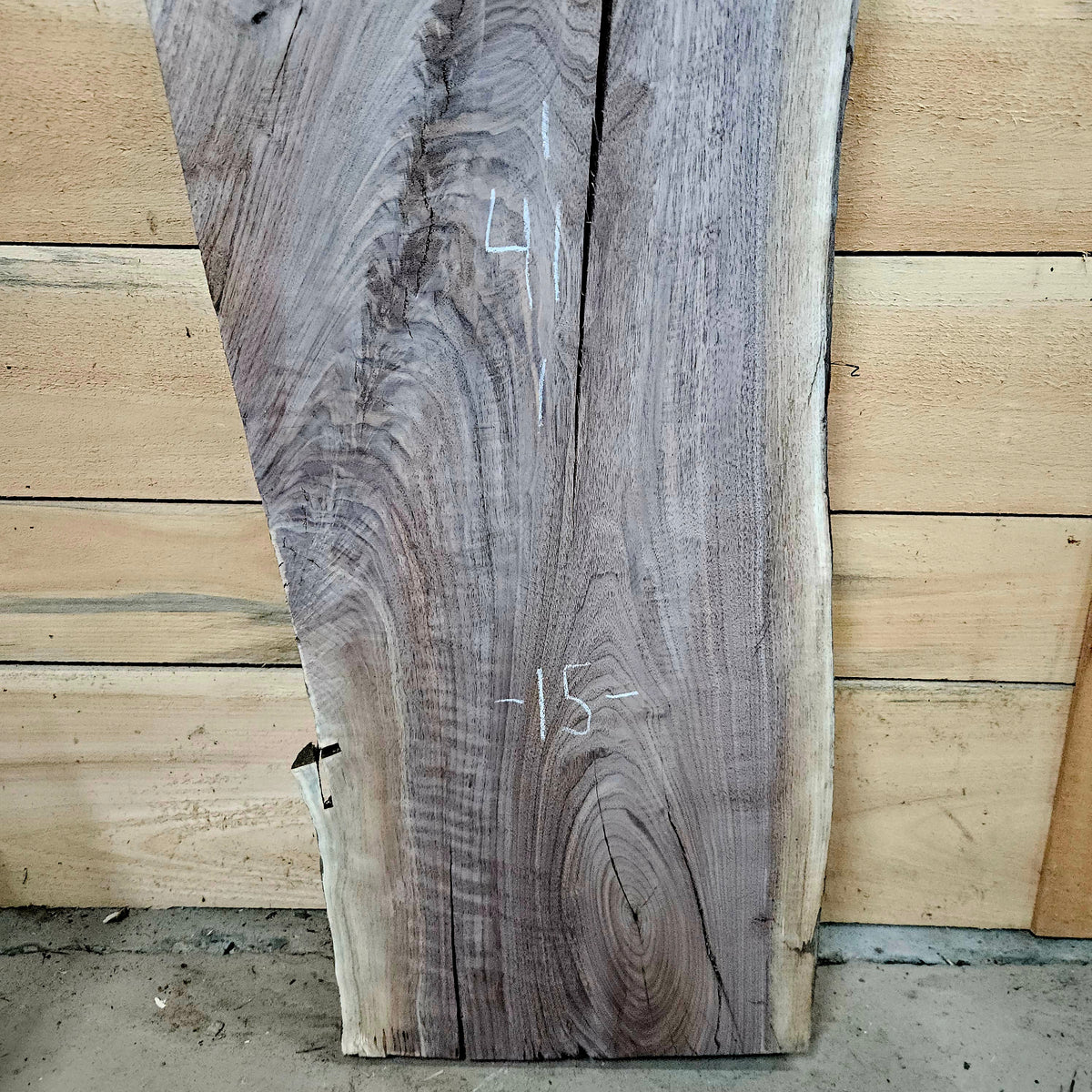 2018 Walnut Live Edge Slab – 41" × 15–18" × 8/4"
