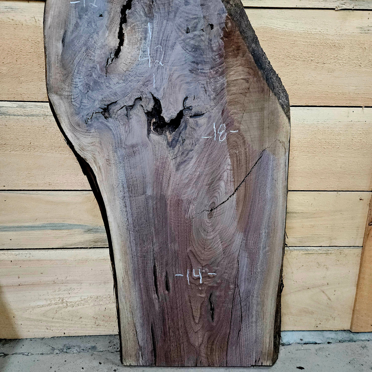 1975 Walnut Live Edge Slab – 42" × 12 - 18" × 6/4"