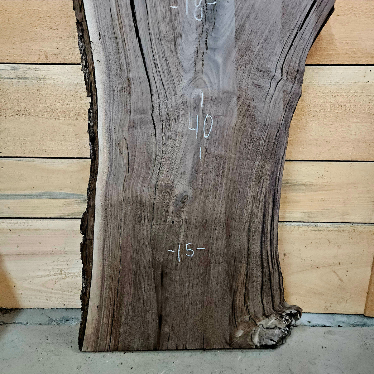 1946 Walnut Live Edge Slab – 40" × 15 -18" × 6/4"