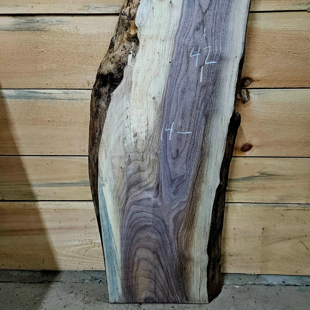 2004 Walnut Live Edge Slab – 42" × 14" × 8/4"