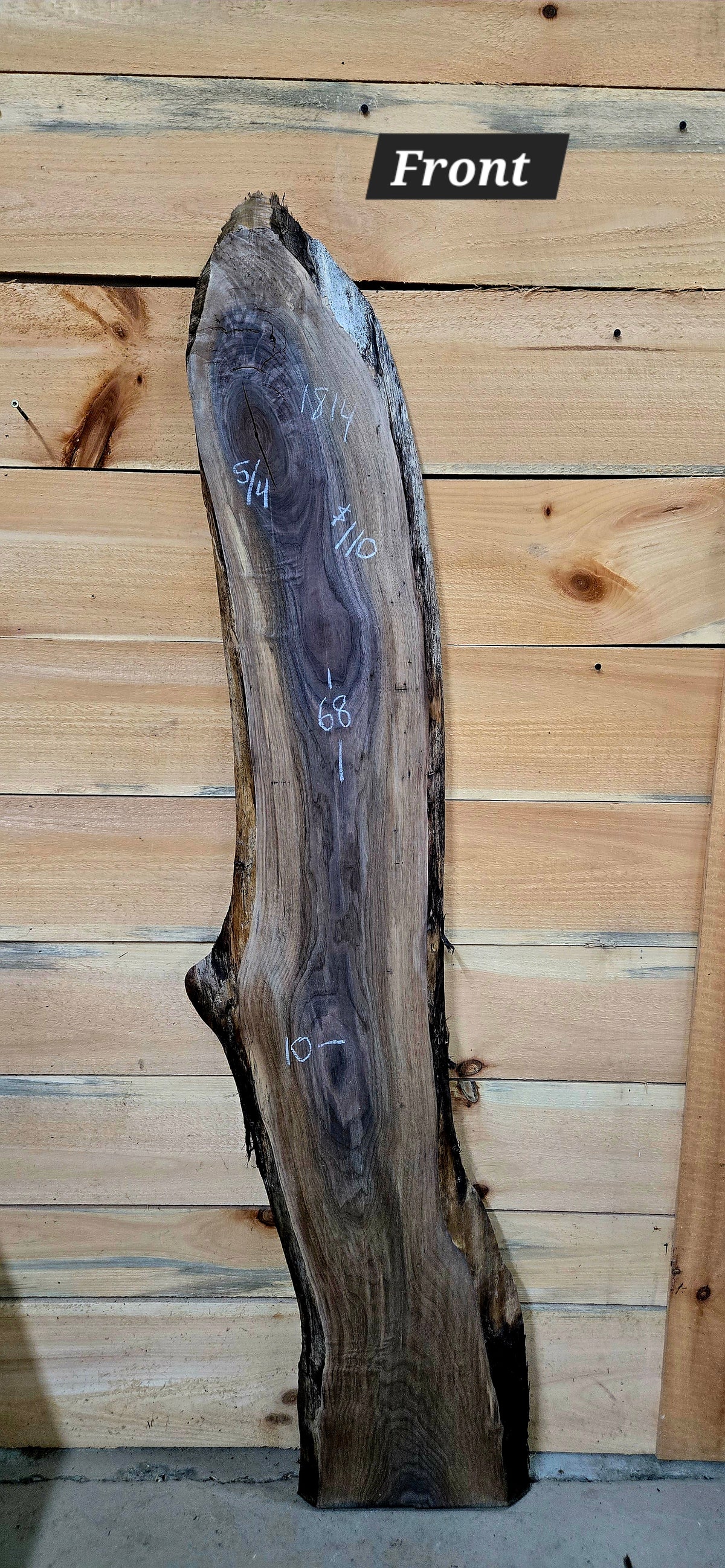 Walnut live edge slab #1814, view 1