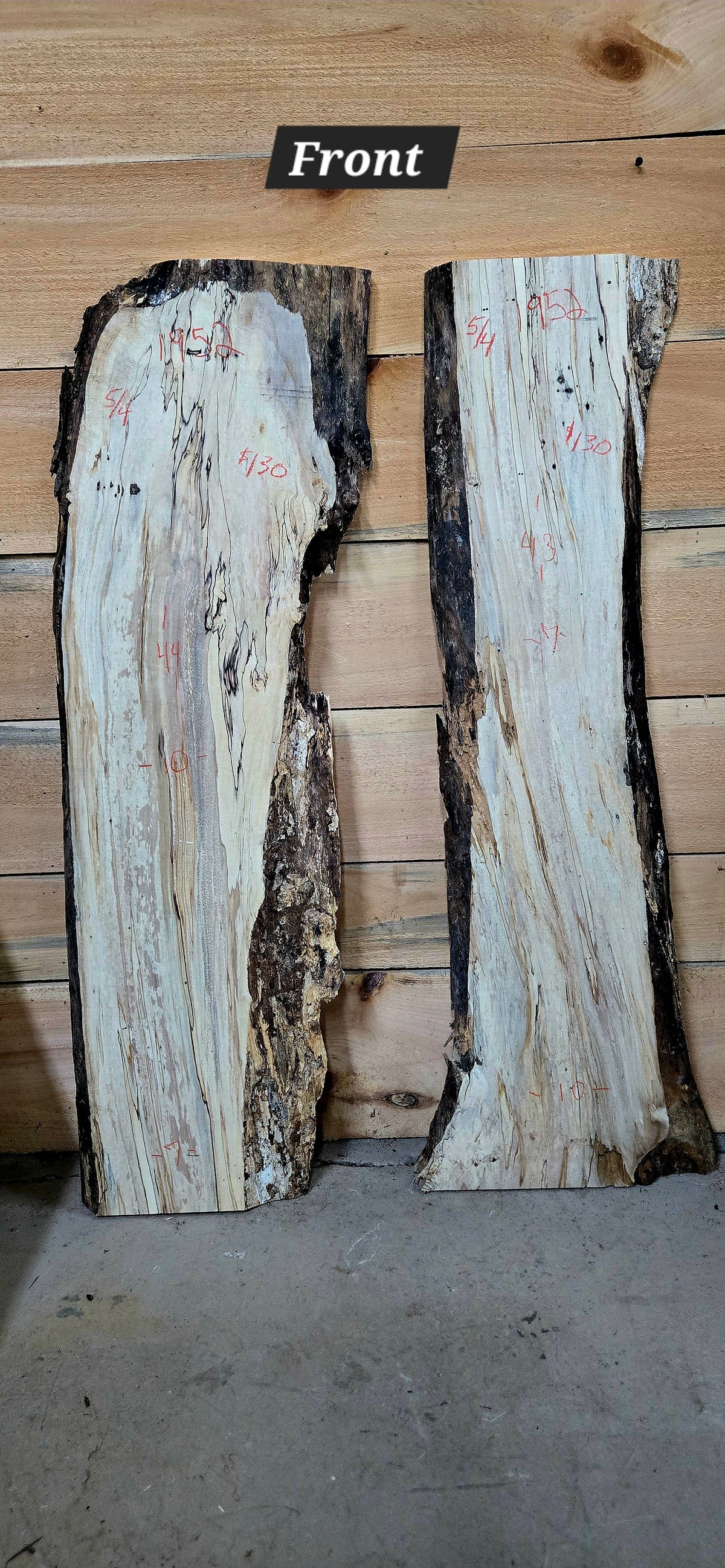 1952 Curly Spalted Ambrosia Maple 2-Piece DIY Wood Bundle
