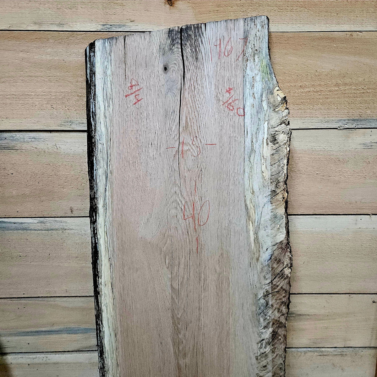 1967 White Oak Live Edge Slab – 40" × 15" × 8/4"