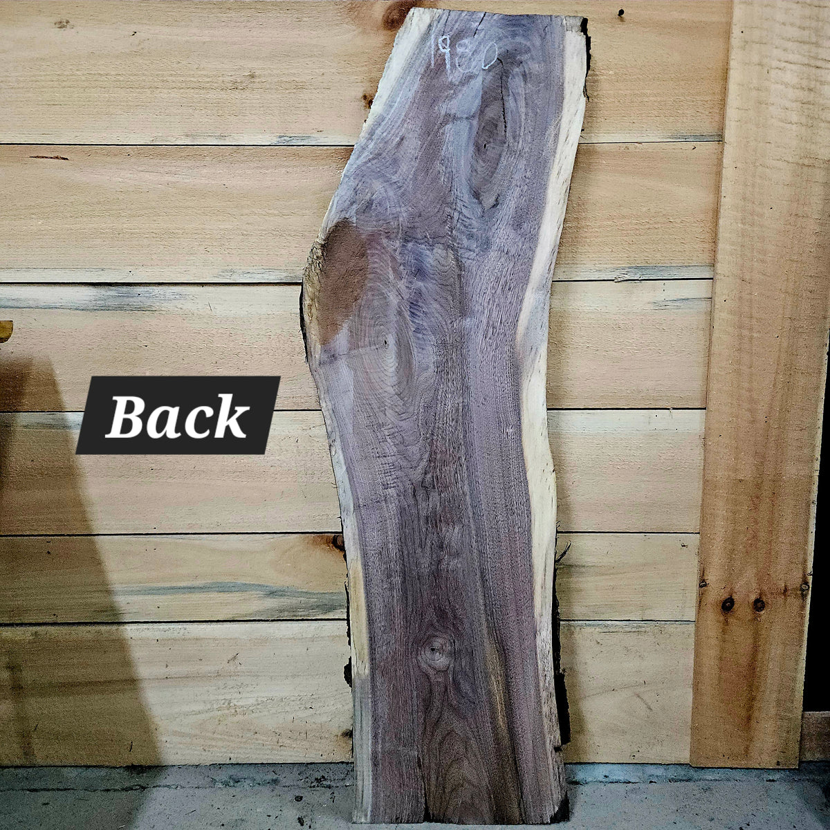 1980 Walnut Live Edge Slab – 47" × 8 - 11" × 8/4"