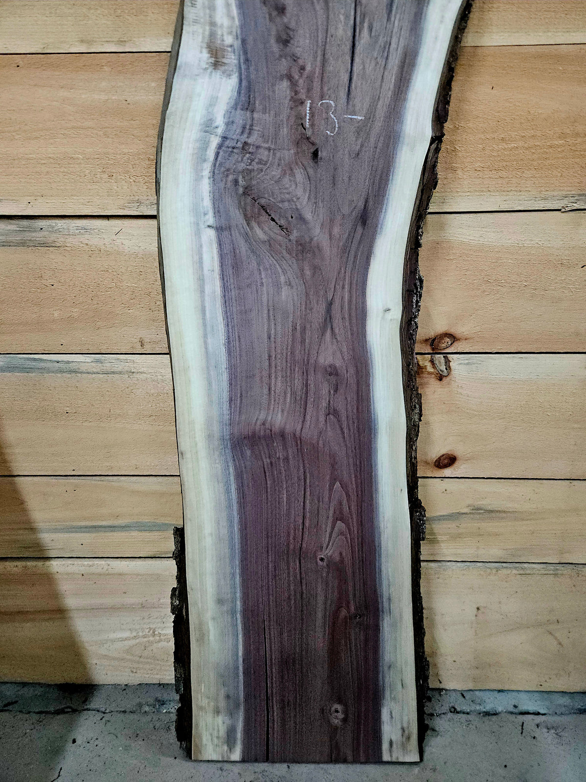 1925 Walnut Live Edge Slab – 57" × 13" × 5/4" – product image 3