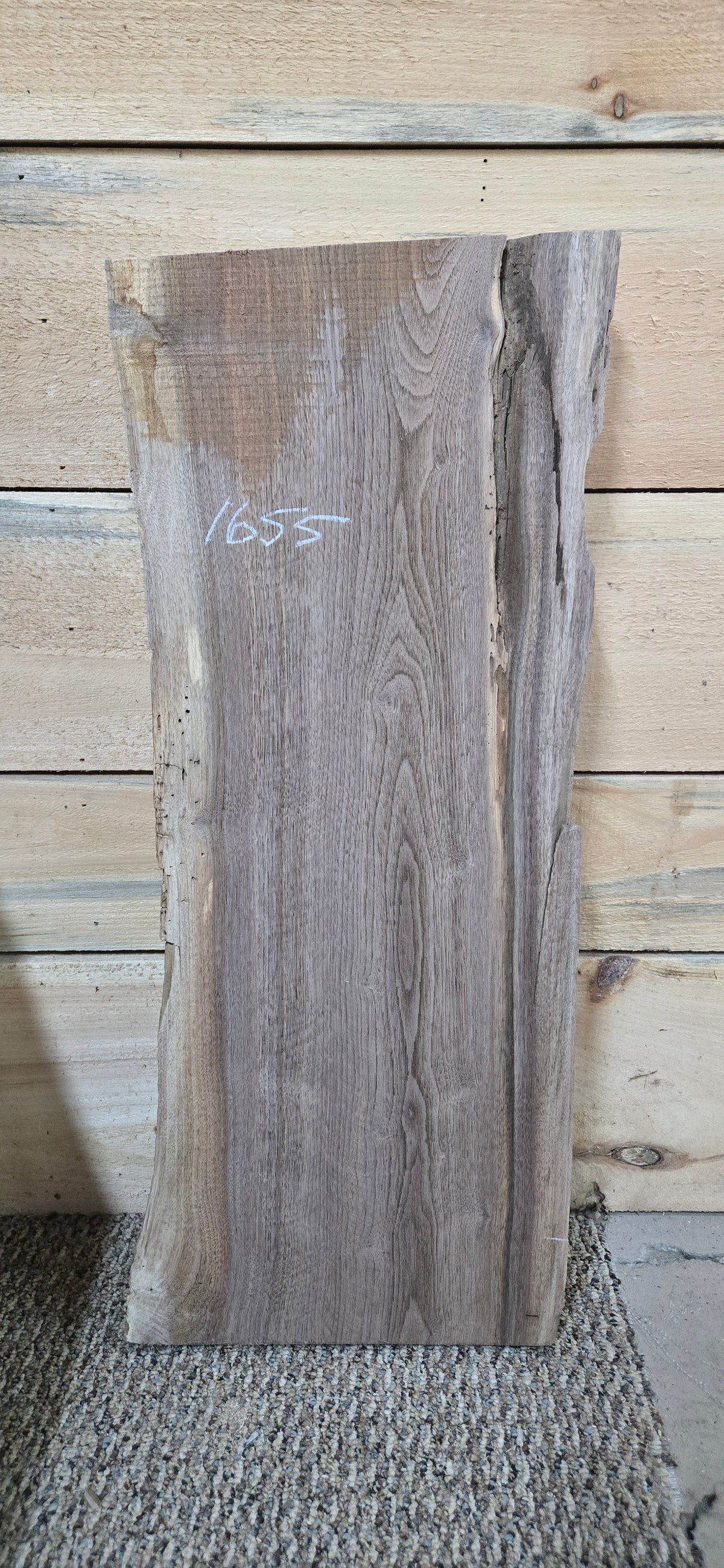 Walnut live edge slab #1655, view 2