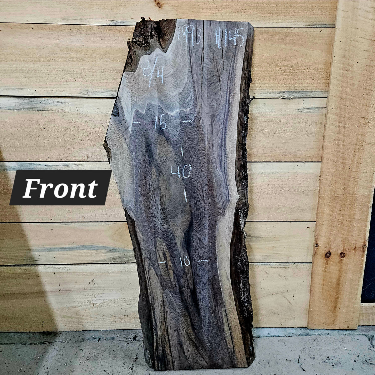 1993 Walnut Live Edge Slab – 40" × 10 - 15" × 8/4"