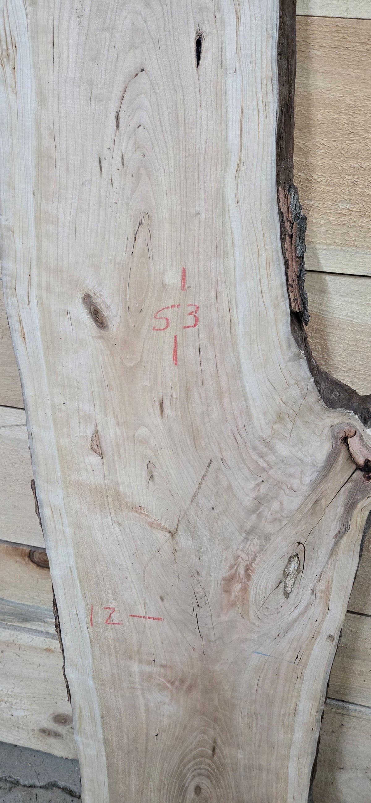 Curly Cherry live edge slab #1876, view 2