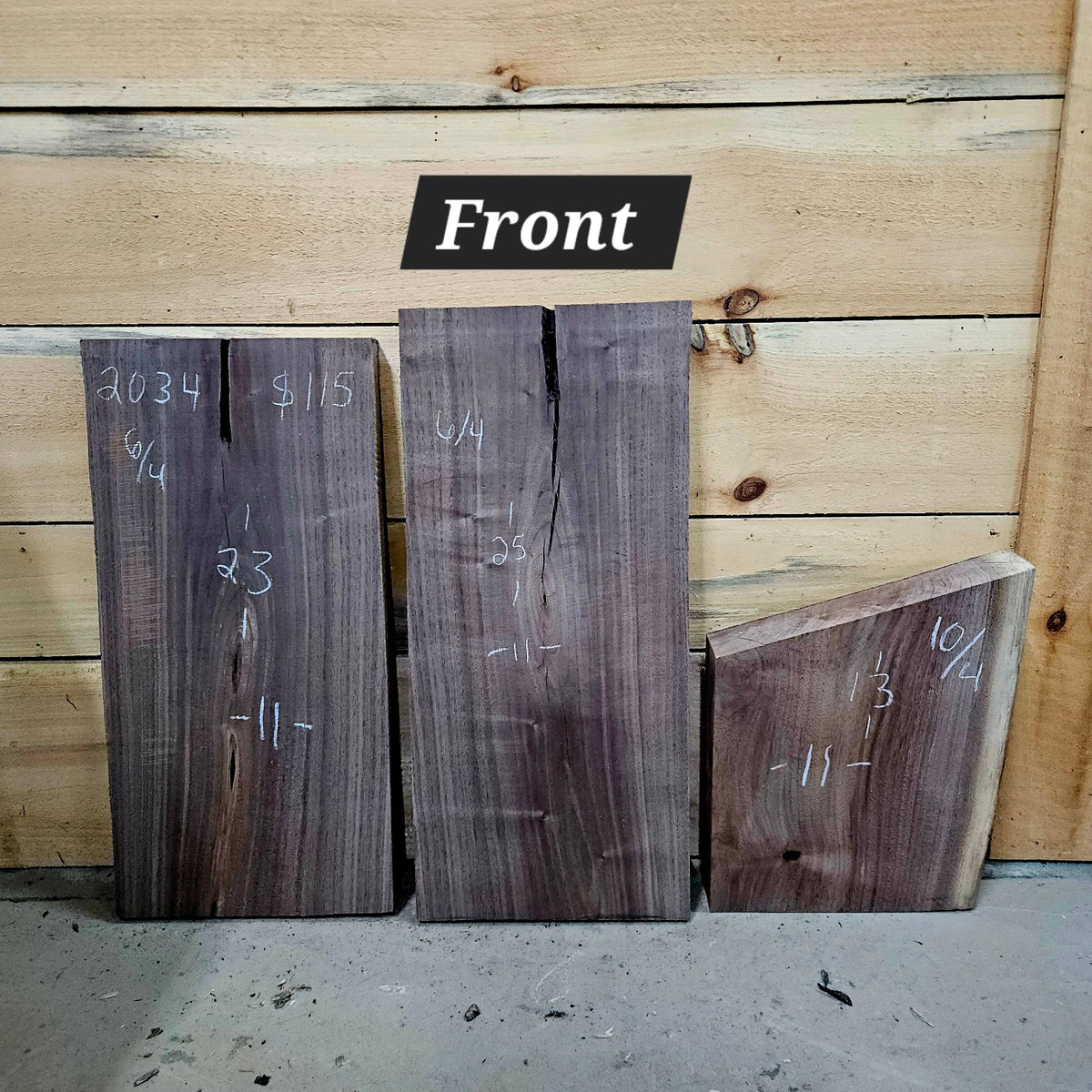 Three-piece walnut DIY bundle 2034, front