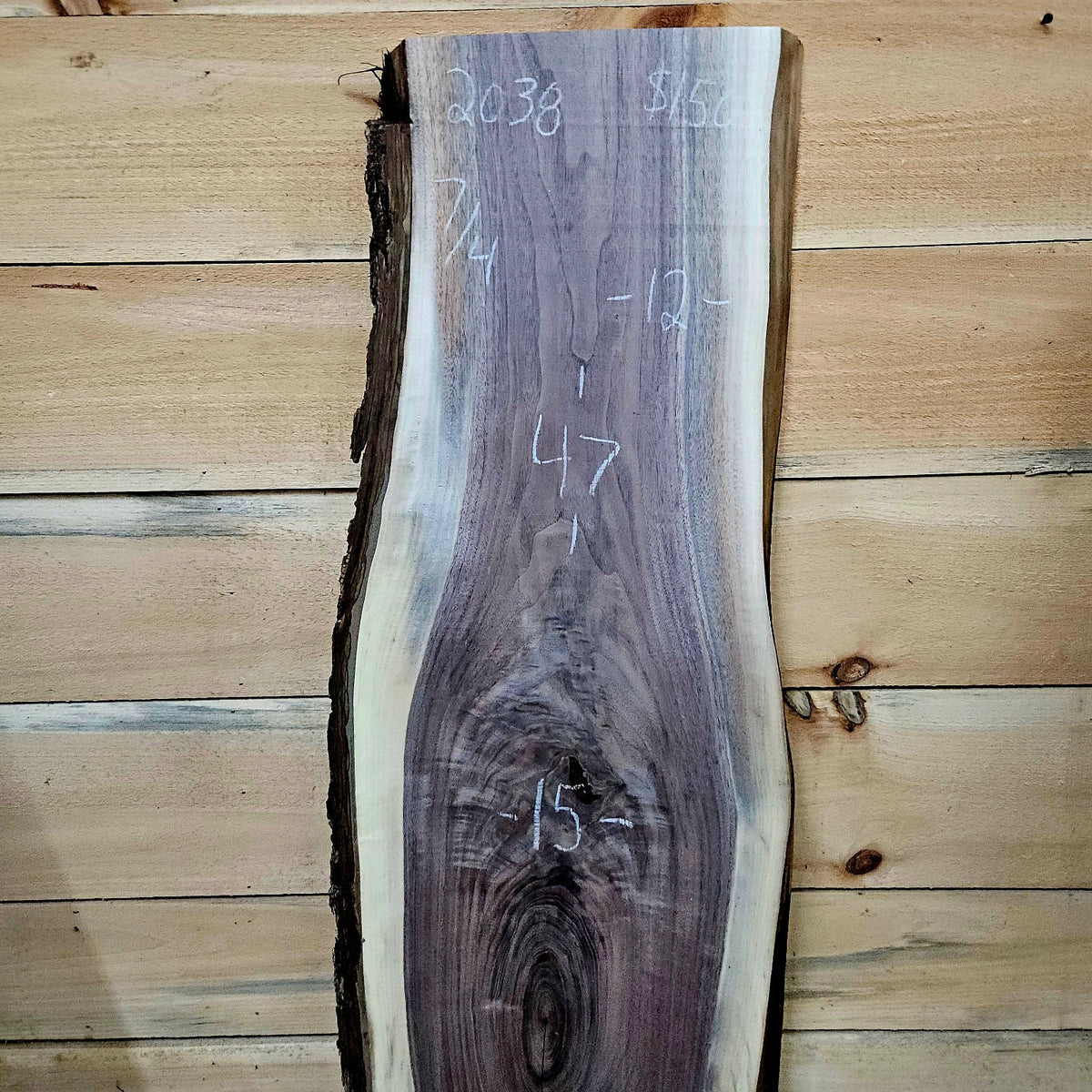 Walnut live edge slab 2038, photo 2 of 4