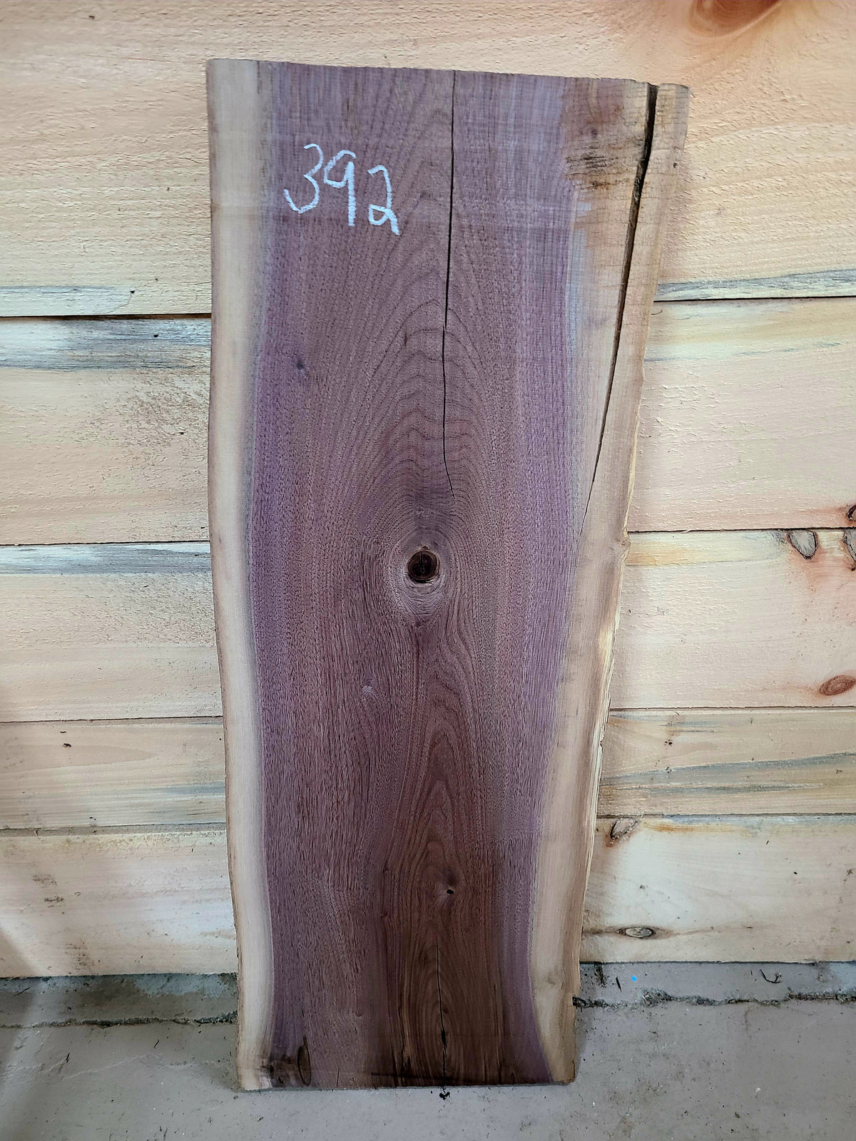 Walnut live edge slab #392W, view 2